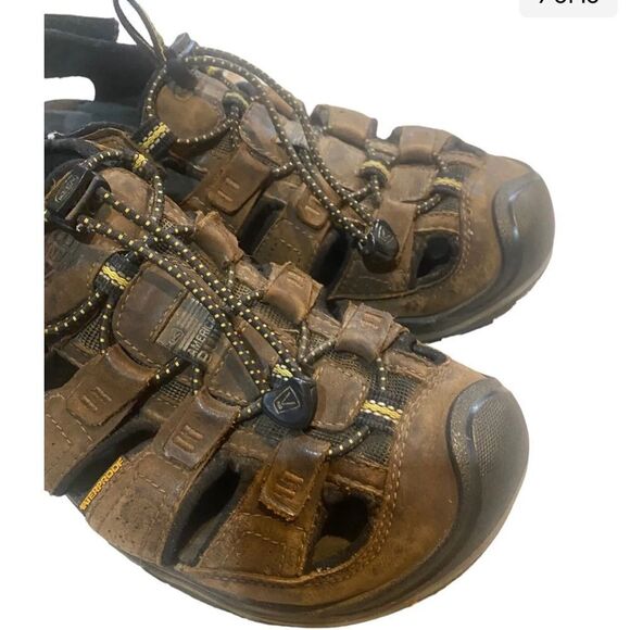 Keen Men's Rialto Closed Toe Waterproof Leather Sandal-Bison/Brown Size  9.5 - Picture 3 of 9